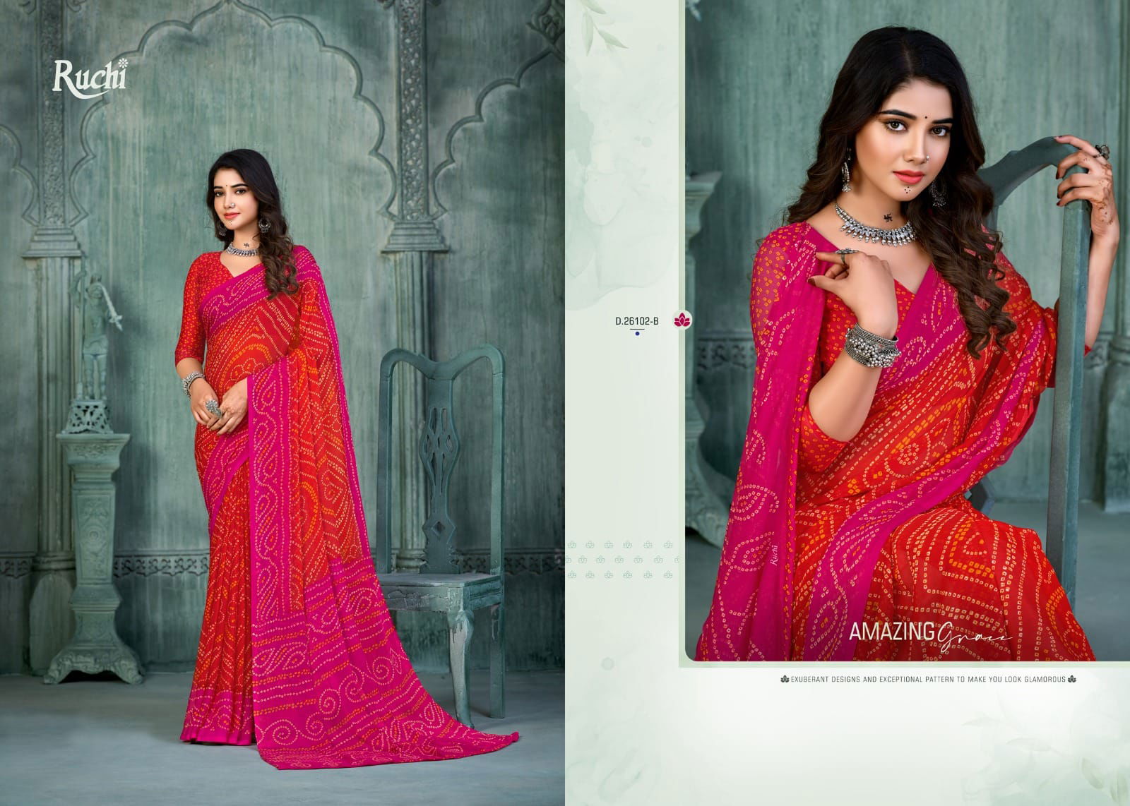 Star Chiffon 131 Bandhani Printed Daily Wear Sarees Catalog